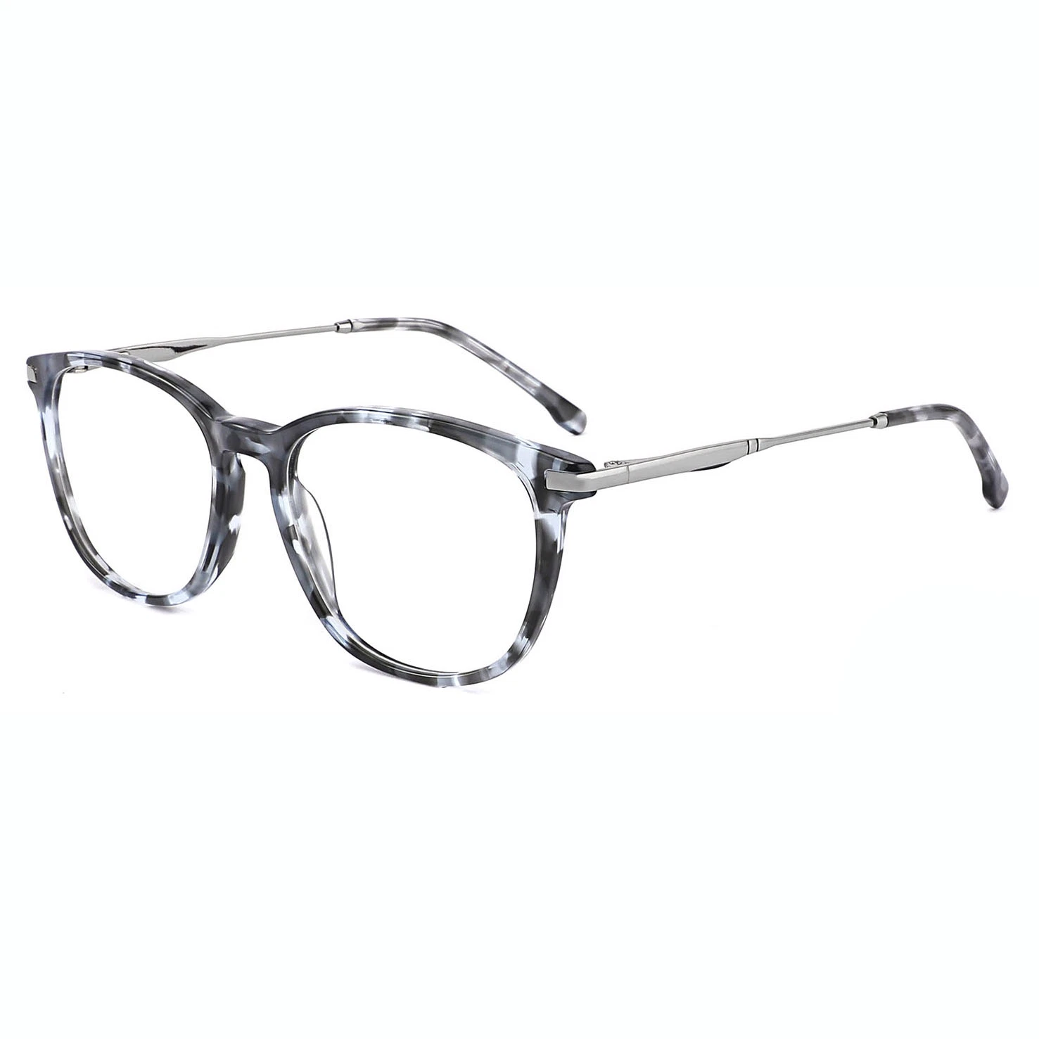 Listos los bienes de estilo moda Demi gafas de acetato para hombres moda retro de templo de metal decorativos marcos de óptica