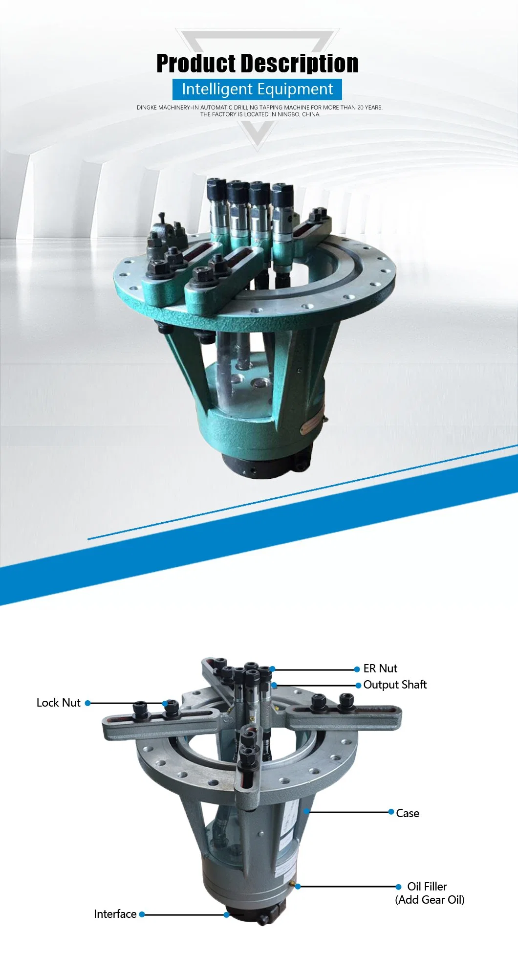 Mu110 perçage et taraudage de précision en U - aluminium carré réglable Tête multi-broche