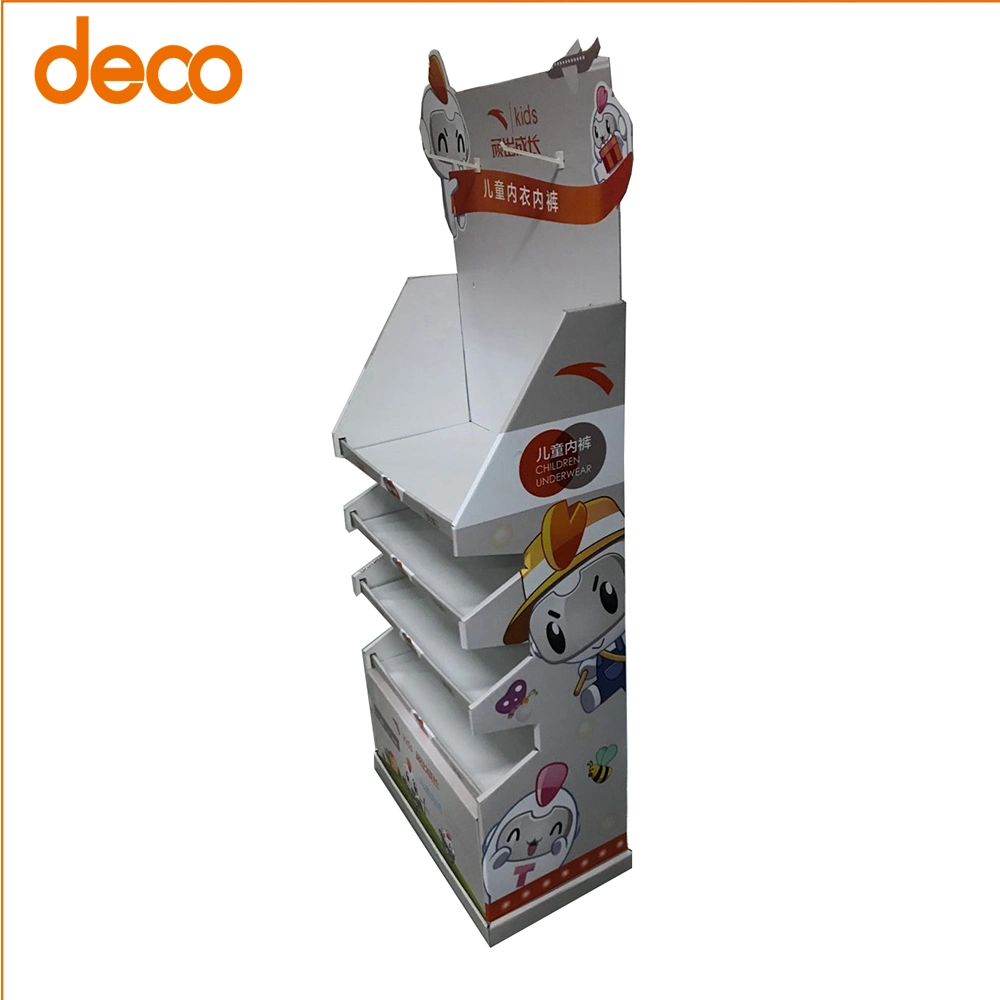 Custom Printing Clothes Retail 4 Shelf POS Cardboard Displays