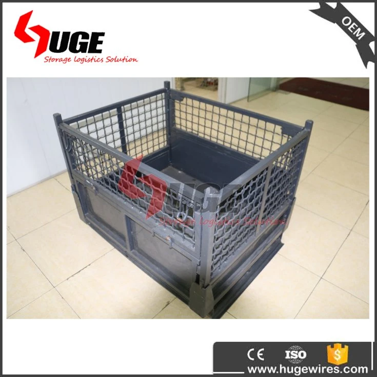 Lockable Color Custom Roll Metal Wire Mesh Cage Material Logistics Carts Pallet Container