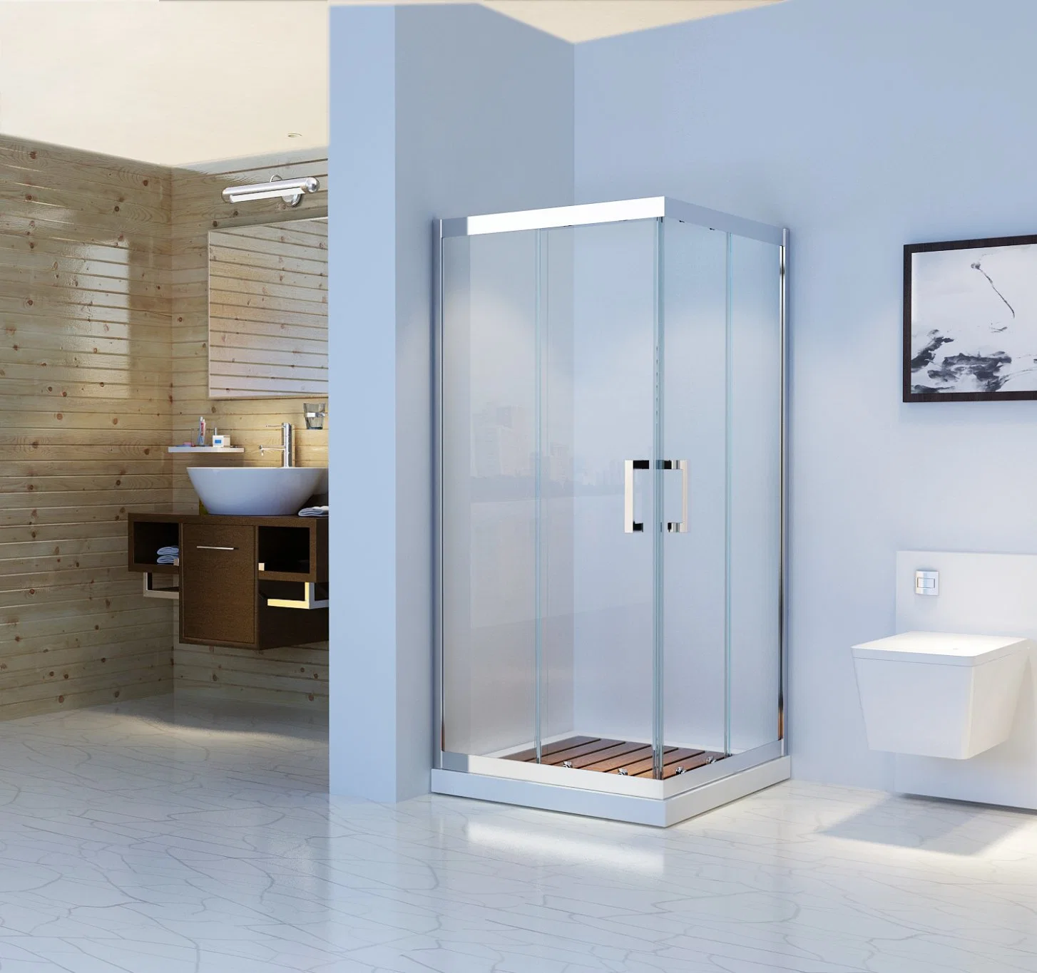 10mm Thick Shower Room Cabinet Enclosure Tempered Glass Shower Door for Bathroom