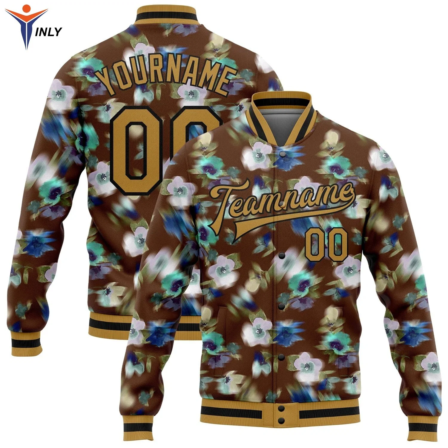 Wholesale Winter Unisex Button Down College Bomber Jackets Custom Printing Baseball Jacket