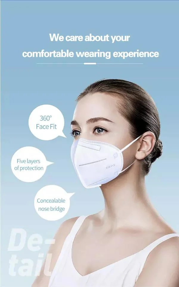 Better Quality Protective KN95 Facemask 5 Layers Earloop Disposable Kn95mask GB2626-2019 Standard Masks Customized Color Face Mask