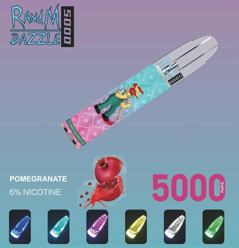 R&M Dazzle RGB Light Disposable/Chargeable Vape Puff Cartridge 5000 Puffs