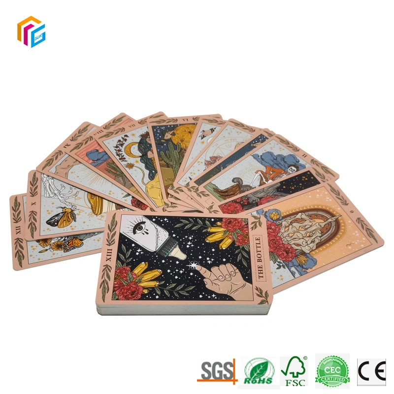 Galant Printing Hologram edges Tarot in English Oracle cartas Inspire Tarjeta de Tarot personalizada de la cubierta de la afirmación positiva con guía