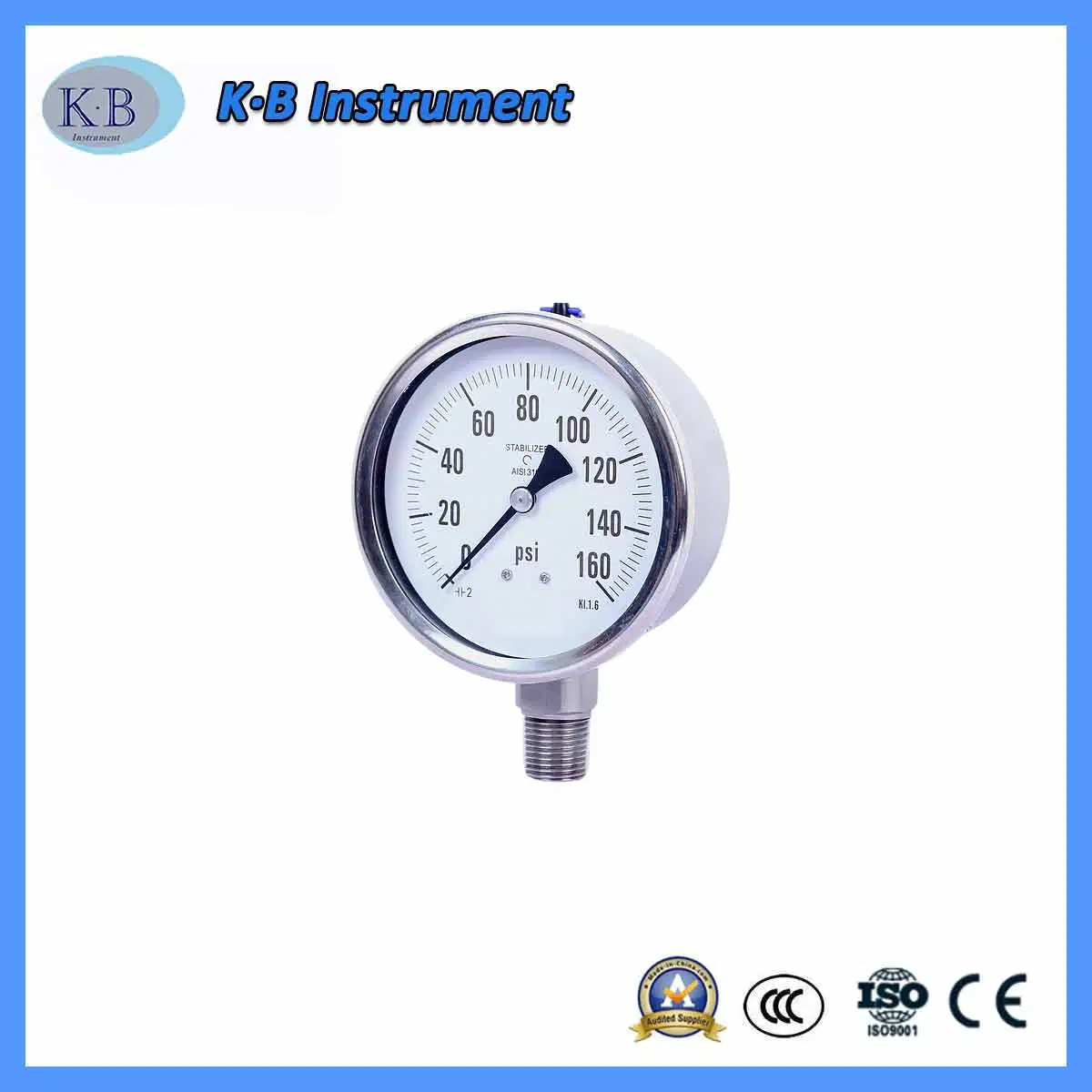 63mm Stainless Steel Case Liquid Filled Pressure Gauge