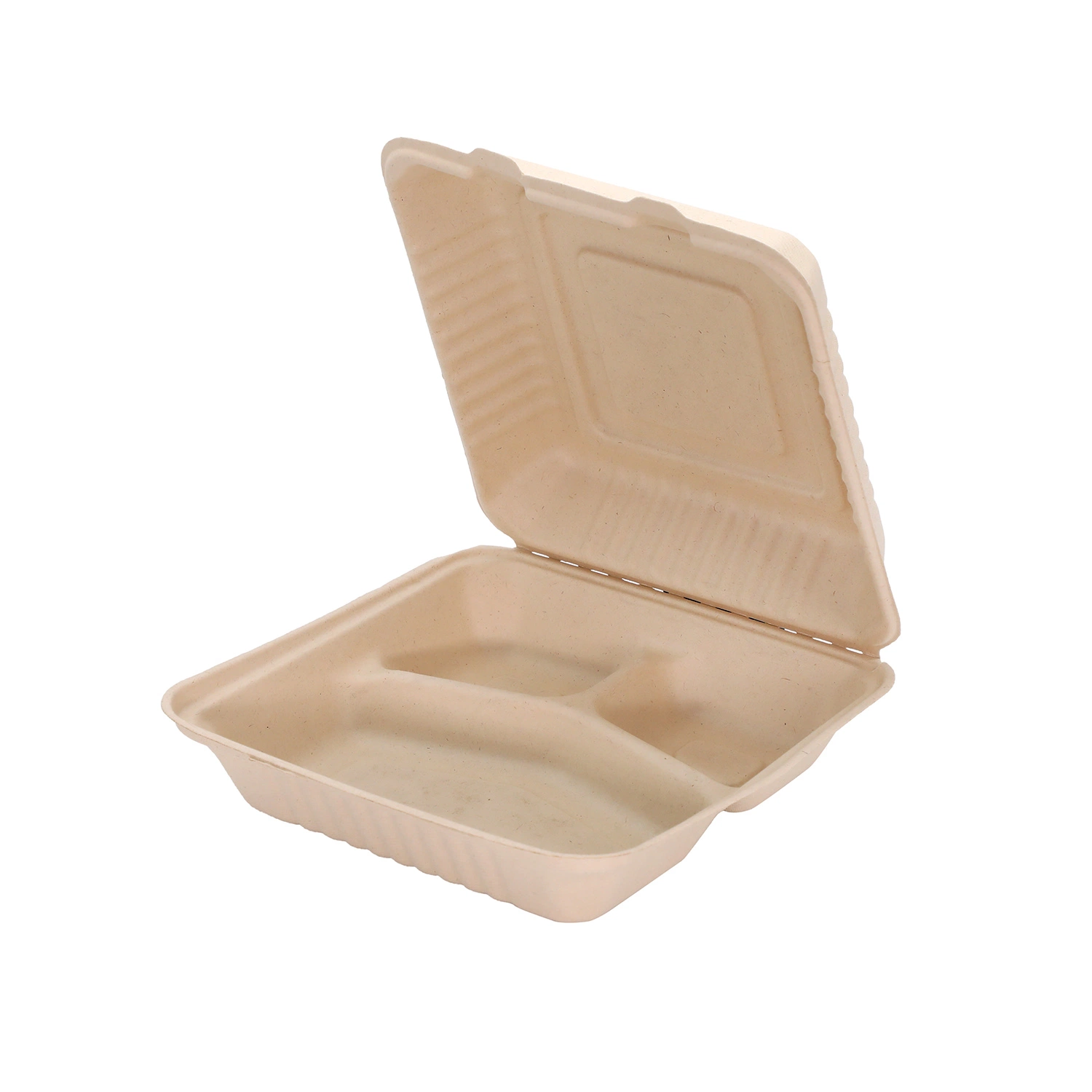 Eco Biodegradable Sugarcane Bagasse Restaurant Tableware Microwave Available Lunch Box Takeaway Food Container