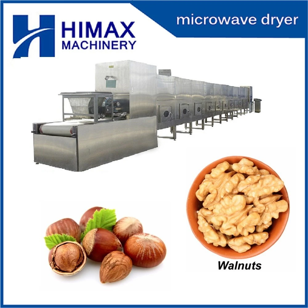 Túnel continuo de microondas Tipo Bandeja túnel Fecha máquina de secado de cacahuete