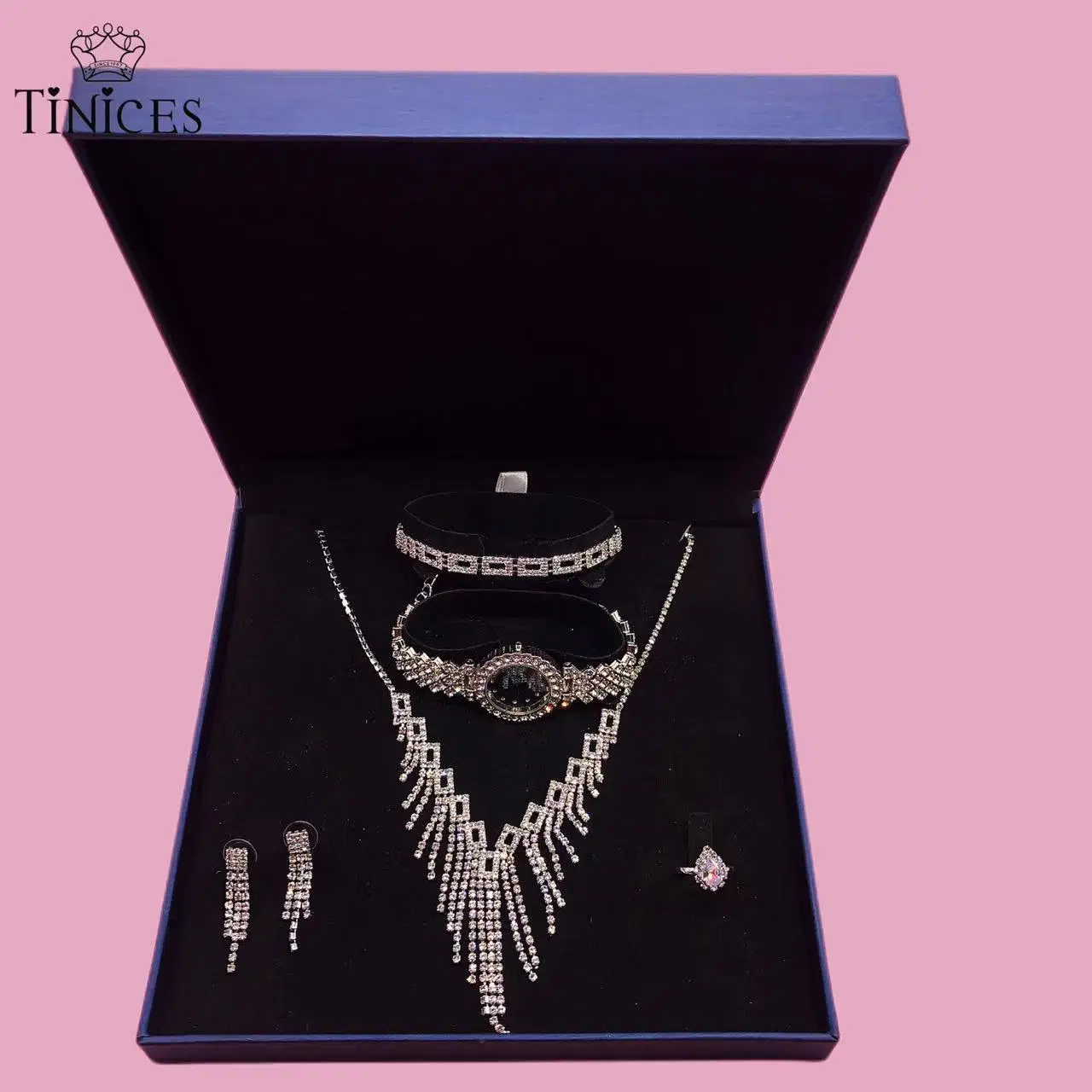 Edle und elegante Luxus-Damenuhr Schmuck, Bankett, Abendgarderobe Uhr Schmuck-Set