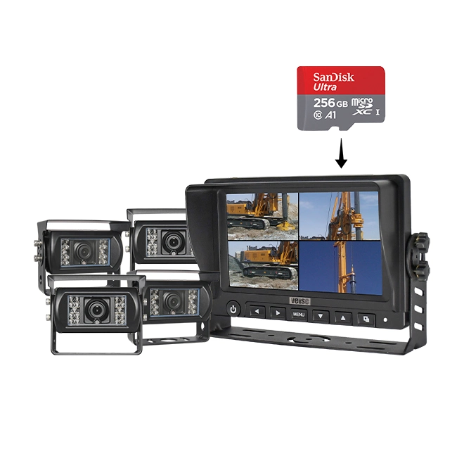 Backup Camera Monitor Kit Split Screen 7" LCD Reversing Monitor for Trucks/Bus/Trailer/Campers