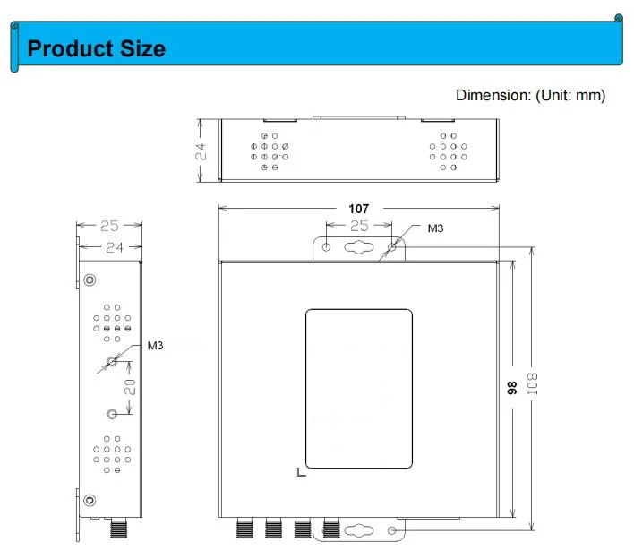 Alotcer Ar7088h Industrial Wireless 3LAN Modem Router with Firewall, VPN, RS232/485, Modbus