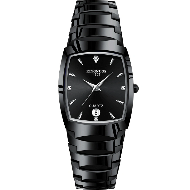 Fashion Mens Tungsten Steel Watches Luxury Quartz Wrist Watch