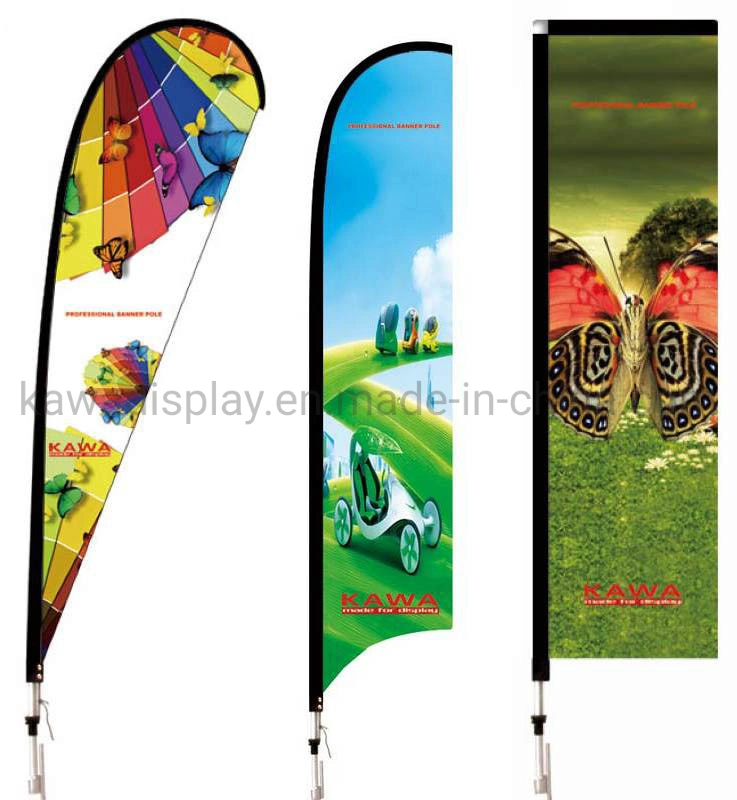 Display indicador personalizado de plumas en forma de lágrima Swooper Banner en forma de bloque para la exposición al aire libre con el suelo juego Base X