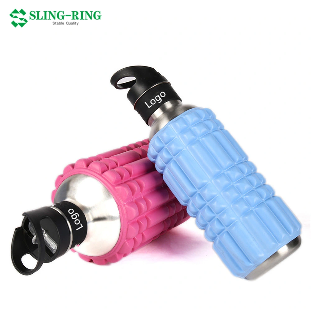 Double Wall Insulated Stainless Steel Foam Roller Sport Water Bottle Vacuum Flask