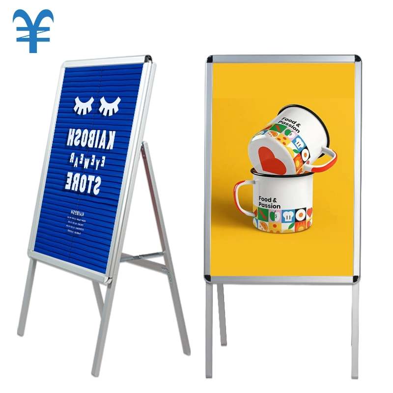 Outdoor Advertising Display Stand Vertical Metal Floor-Standing Type Poster Stand