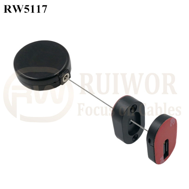 RW5117 Round Mini Anti Lost Recoiler Plus Magnetic Clasps Cable Holder