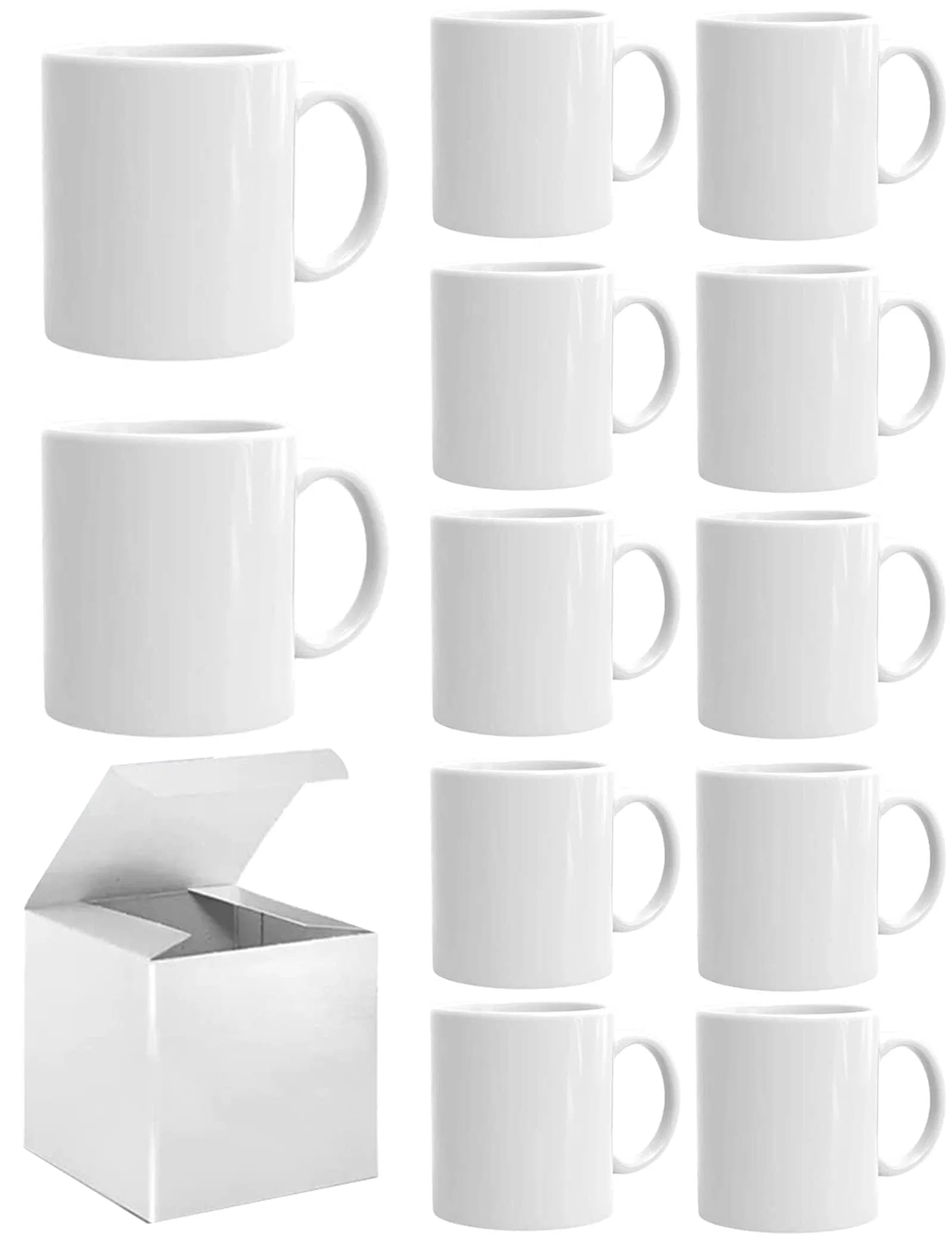 Sublimationsbecher/Tassen, Sublimationsbecher weiß Tazas PARA Sublimacion Blank 11 Oz mit Box für Kaffee, Suppe, Tee, Milch, Latte, Heißer Kakao