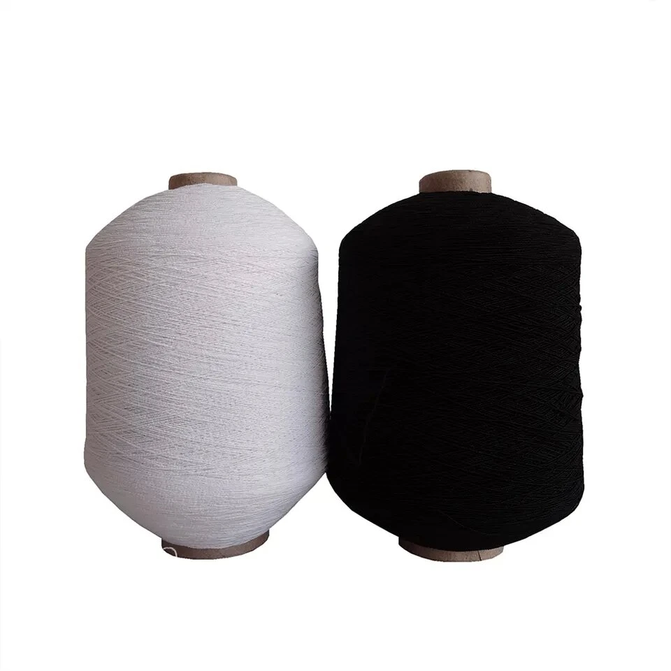 Fashion Polyester Knitting Yarn; Spandex/ Lycra Polyester Double Rubber Cover Yarn