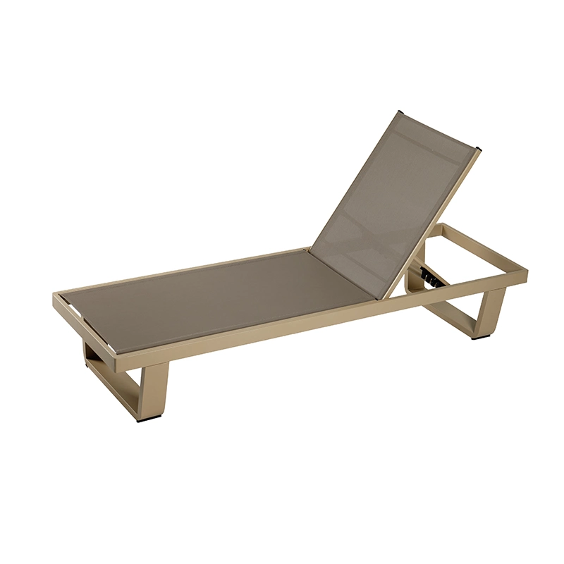 Все Погода Outdoor Aluminium Sunbed Garden Telish Mesh Chaise Lounge