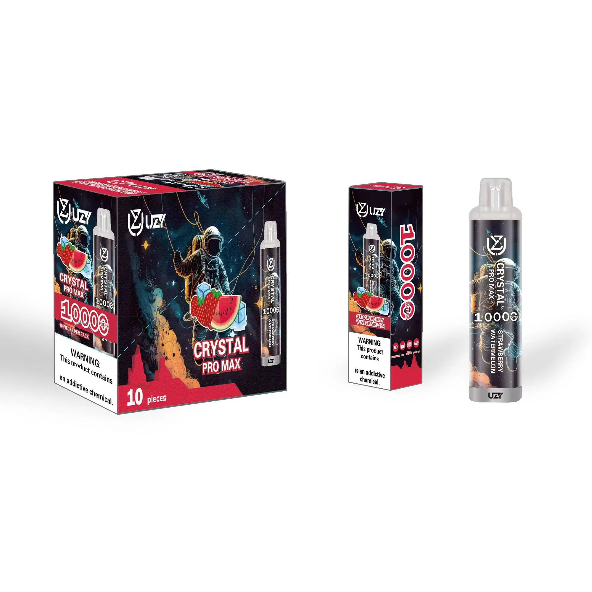 UZY Crystal 10000 Puff pro Max Einweg E Zigaretten 16ml Patrone mit 650mAh wiederaufladbaren Akku RGB Licht glühenden Vape Pen 12 Geschmacksrichtungen