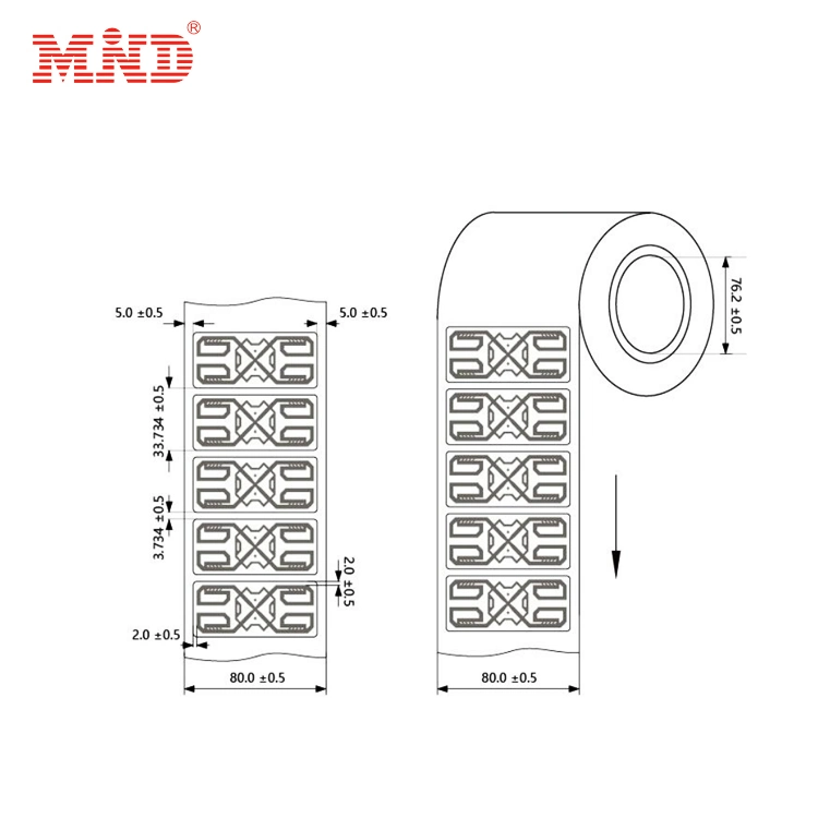 M4qt UHF RFID de chips de memoria de gran rendimiento estable etiqueta etiqueta RFID UHF