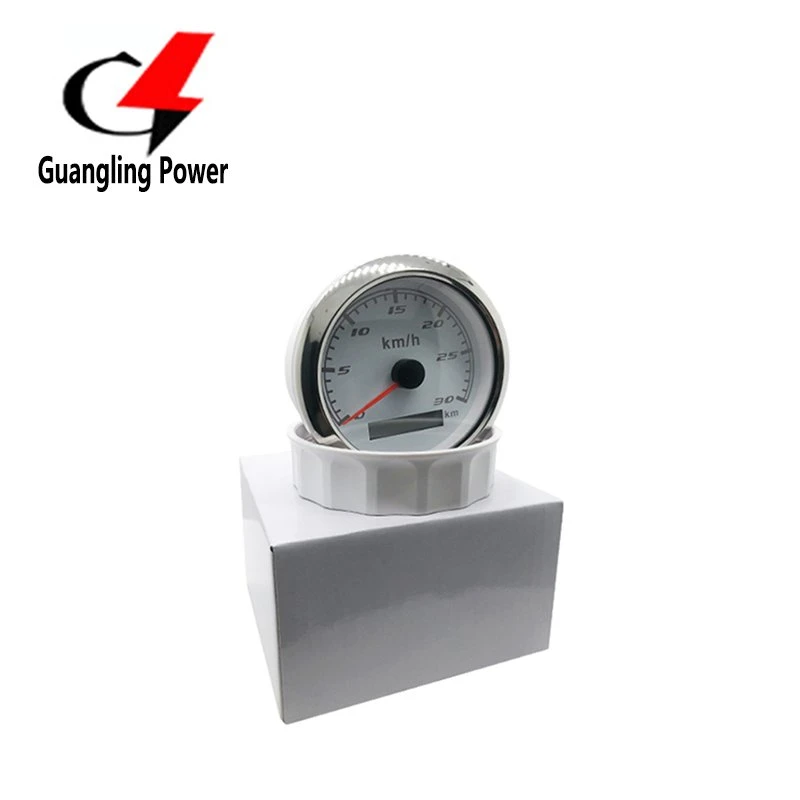 85mm Speedometer Gauge Pointer White Faceplate Digital Speed Meter Gauge 60km/H