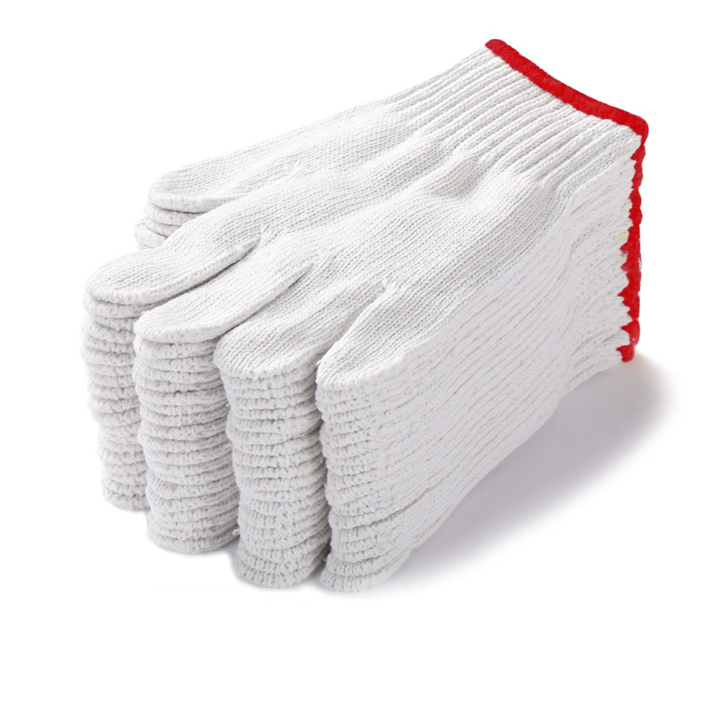 China Wholesale/Supplier 7/10/13gauge Price Industrial/Construction/Working/Protective Guantes White Cotton Knitted Safety Work Gloves