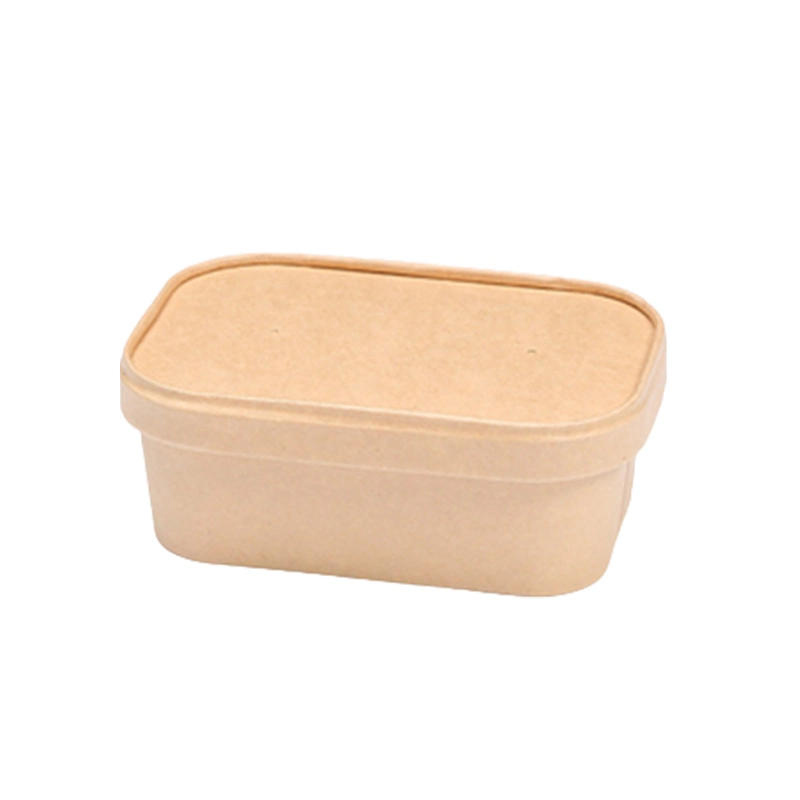 Customized Logo Kraft Paper Salad Rectangle Food Container Wholesale/Supplier