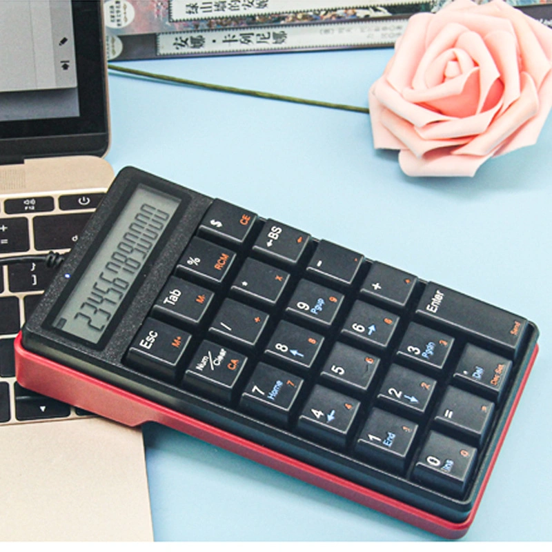 Diseño de oficina personalizado/Posicionamiento 19keys teclado numérico con cable POS Calculadora