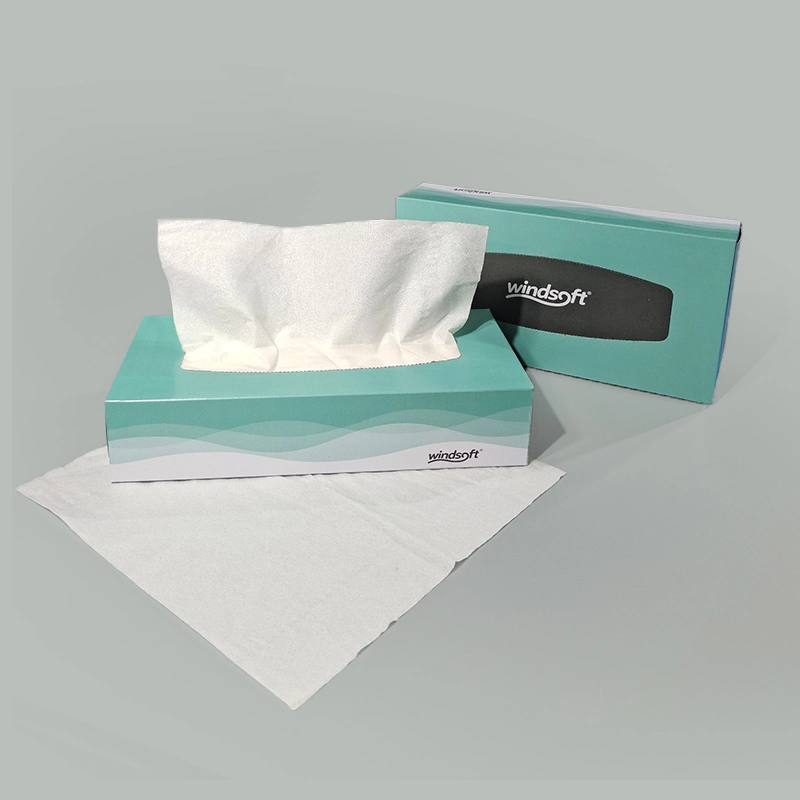 Ultra Soft 6 Boxes Shrink Wrap with Handle 2 Ply 13.5GSM 130sheets Virgin Wood Pulp White Flat Box Facial Tissue for Supermarket or Retail Stores