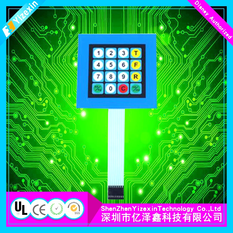 High quality/High cost performance  with Gradient Color Custom Single Waterproof Silicone Membrane Switch