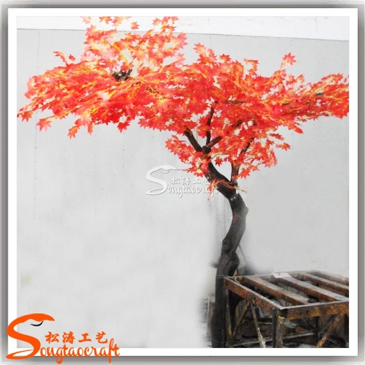 Hot Sale Fiberglass Artificial Fake Maple Tree for Autumn Decoration