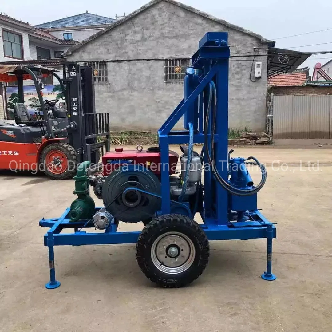 Hydraulic Diesel Crawler Rock Borehole Water Well Drilling Rig with Drill Pipe for South Africa