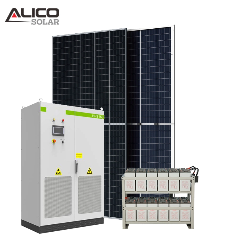 Alicosolar Solar Energy Power Panel System komplett 100kw 3 Phase 200kW 500kw auf Grid Hybrid industrieller kommerzieller Einsatz mit Batterie