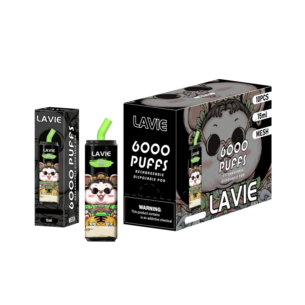 Hot Disposable/Chargeable Vapes Lavie Cola Bottles 6000 Puffs Pen Vape Flavor 600mAh Battery Mesh Coil Smoking Accessories Electronic Cigarettes