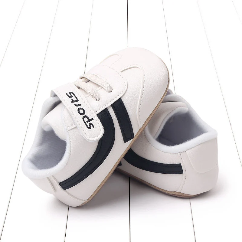 New Arrival Lace up Anti Slip PU Leather 6-9-12 Mouth Baby Shoes