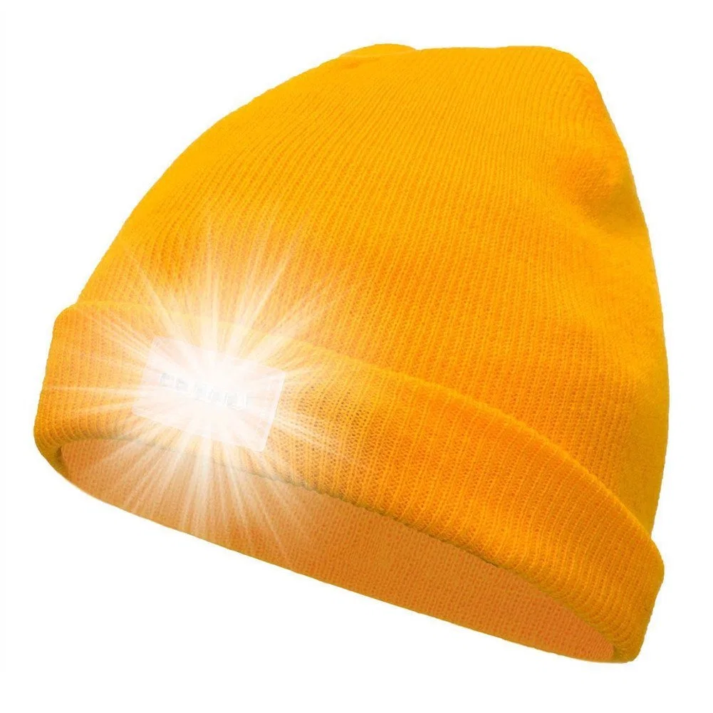 5 LED Flashlight Men's Beanie Hat Cap for Running, Hunting, Camping