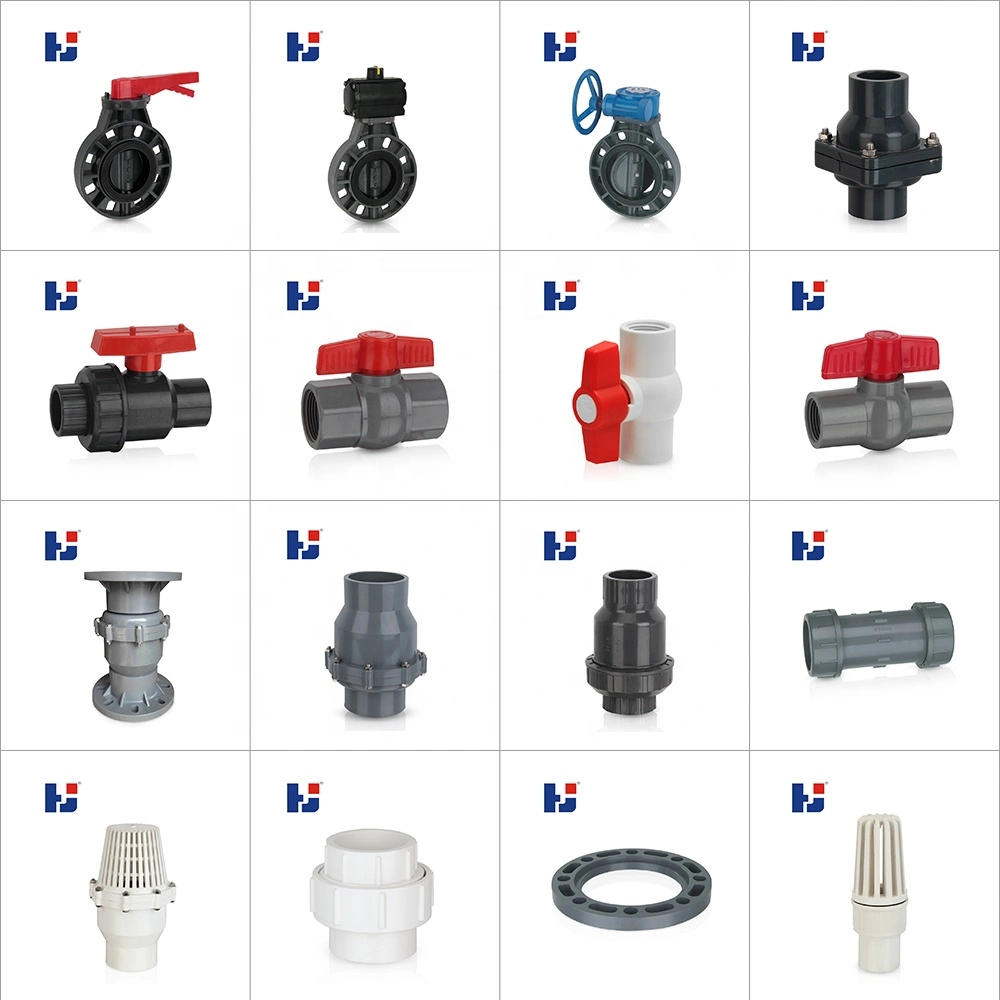 UPVC BS/ANSI/JIS Standard Plastic Butterfly Valve Pn10 (F1970) PVC Valve