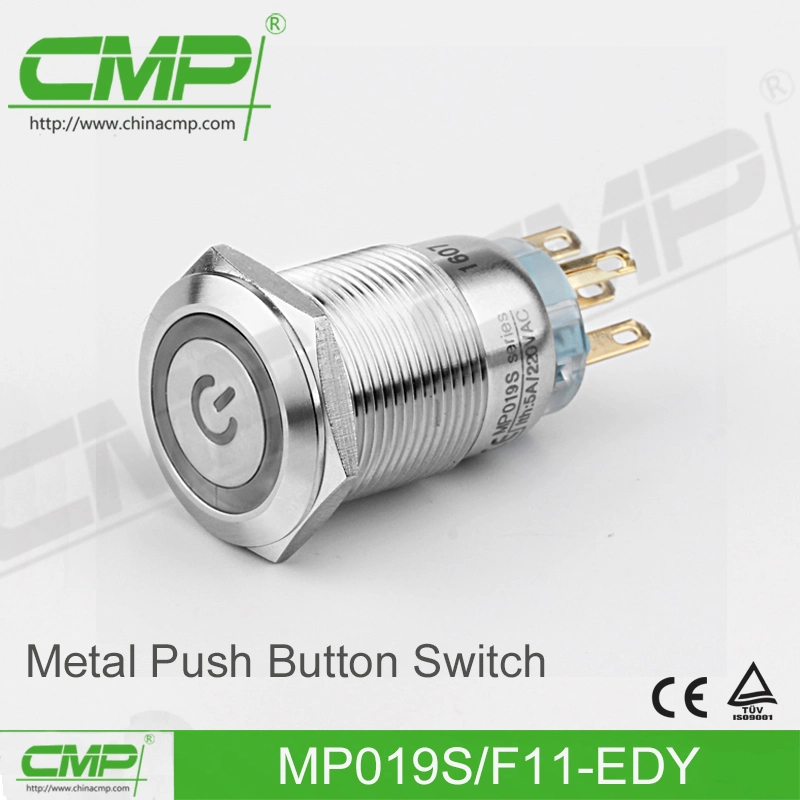Смр 19мм металлическая нажмите кнопку с символом напряжения на включение сигнальной лампы