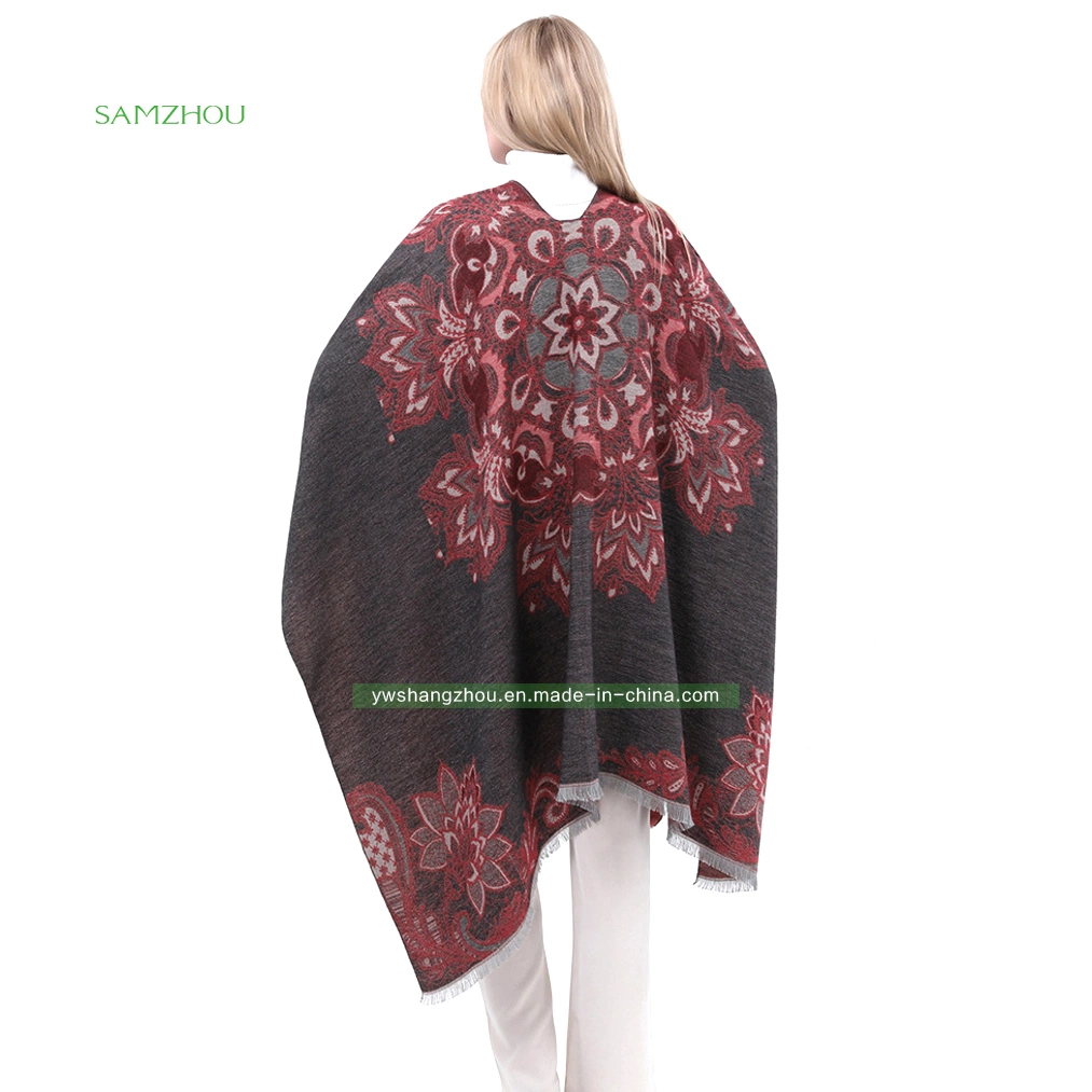 Roupa Euramerican moda Lady Scarf Jacquard algodão Shawl Blanket Winter