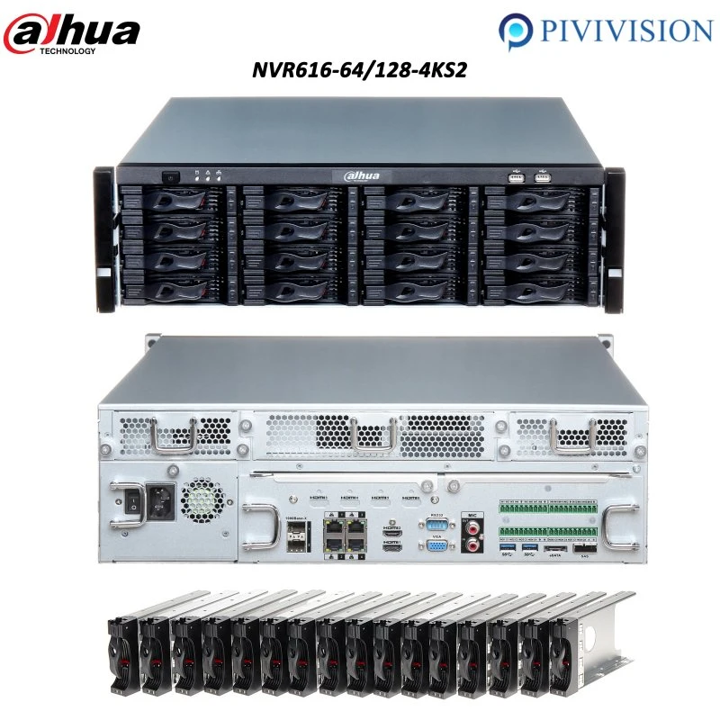 Dahua NVR616-64/128-4ks2 64/128 القناة 3U 16hdds Ultra Series Network Video المسجل