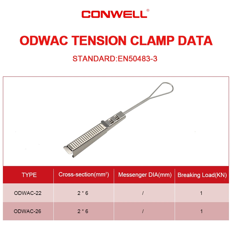 Odwac-22 de fibra óptica FTTH Soltar las abrazaderas de conexión de cable