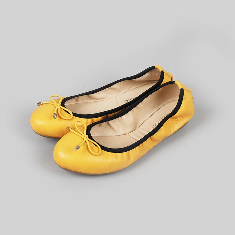 Comfort Soft Yellow Leisure Ballet Flat Ladies Leather Colorful Women Shoes