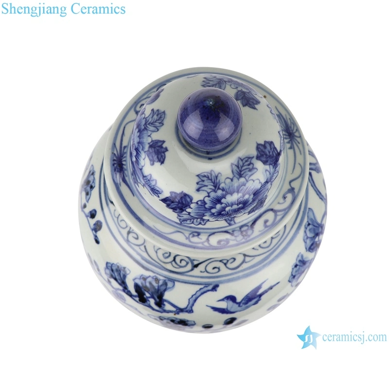 Rzsc07 Jingdezhen Antique Flor hermosa y patrón de pájaro jengibre cerámico Tarro