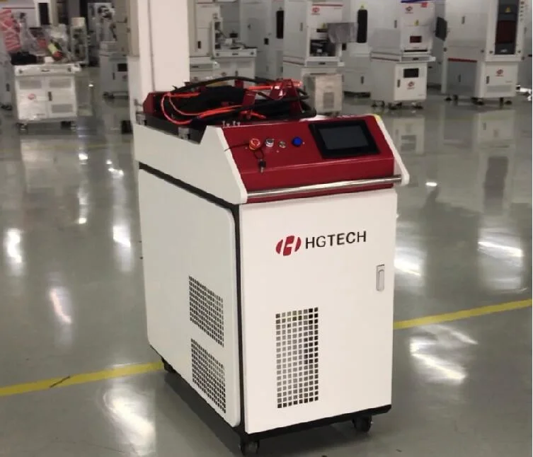 Hgtech Fast Speed Handheld Fiber Laser Welding Machine 1000W 1500W with Raycus Ipg Laser Source Used in Electronics/Sheet Metal/Air Condition Industry etc