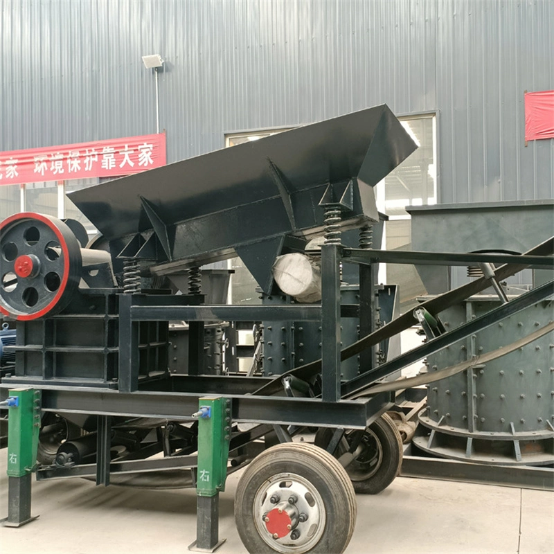 Hot Sale PE 250 *400 Portable Concrete Stone Gold Mining Equipment Jaw Crusher Machine with Screen and Feeder