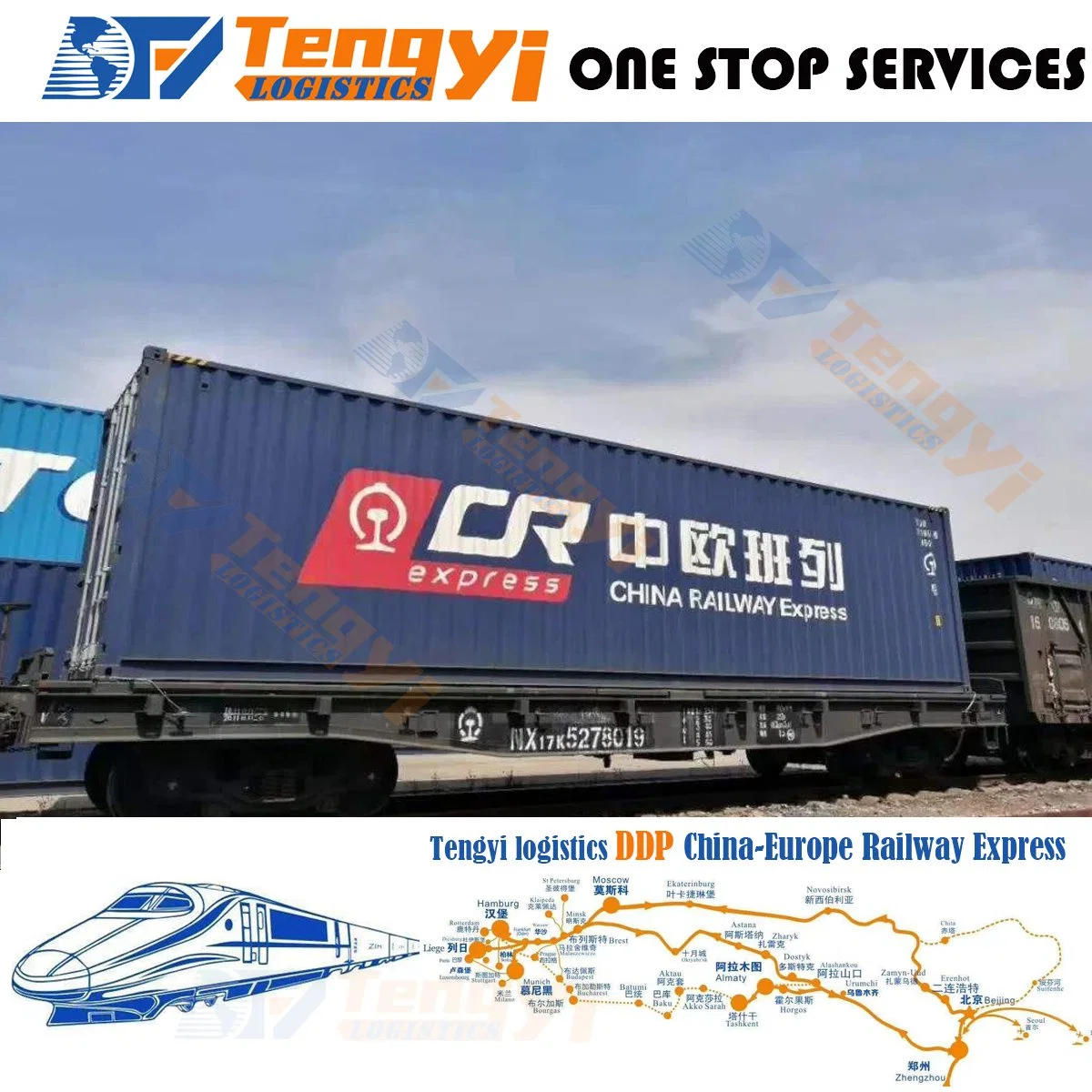 Reliable Transport Shipping Cost China to Bordeaux Rennes France Poland Germany Train Europe Railway Door to Door