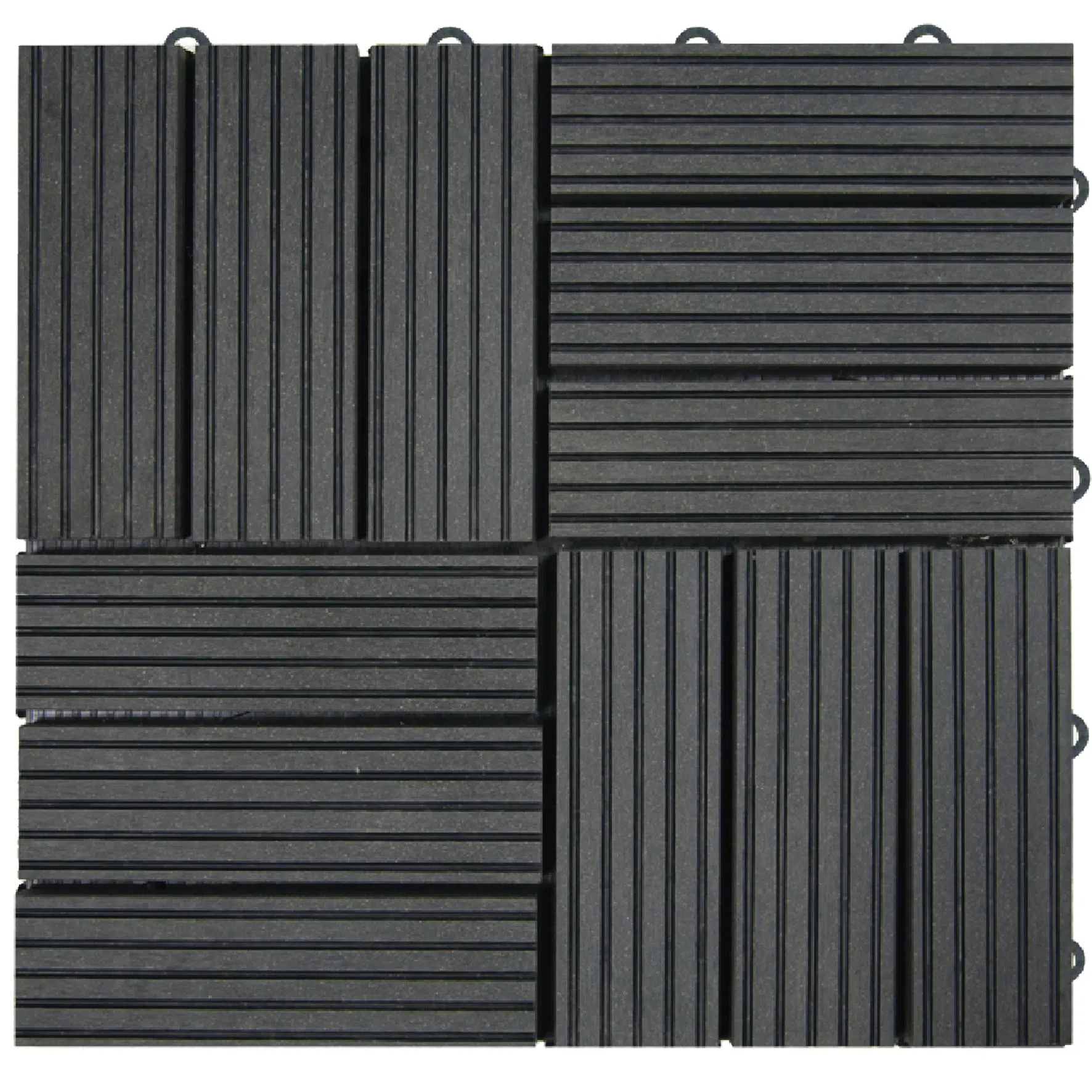 Wood Plastic WPC DIY Floor Boards Interlock Waterproof Outdoor Decking Tile 300*300mm DIY Wood Plastic Composite Hollow Tiles New Decorative