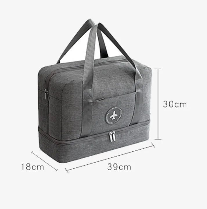 Sport Fitness Bag Waterproof Cloth Organizer Bag Wet and Dry Separation Travel Bag Ci11735