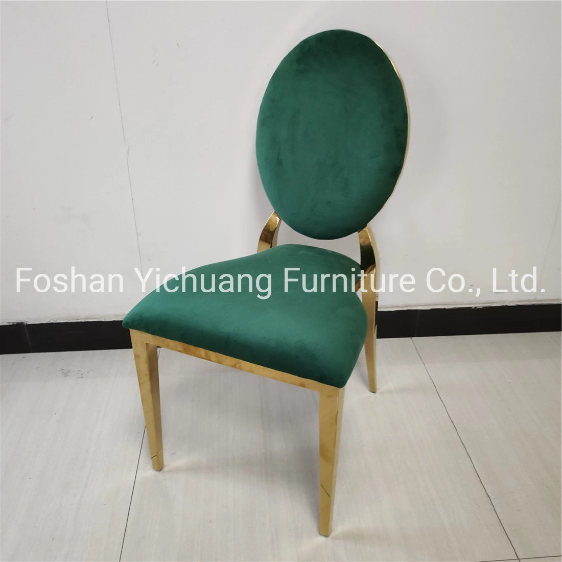 Luxury Gold Rim Stainless Steel Green Velvet Event Party Chairs